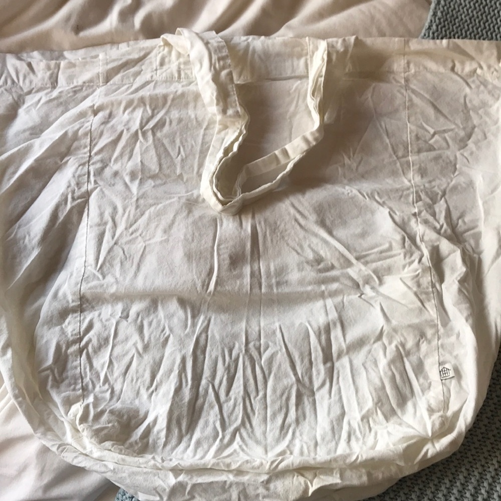 very large white canvas tote bag